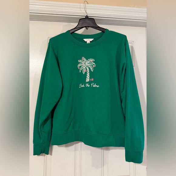 Lilly Pulitzer Green Sweatshirt with Palm Tree Design - Picture 5 of 10